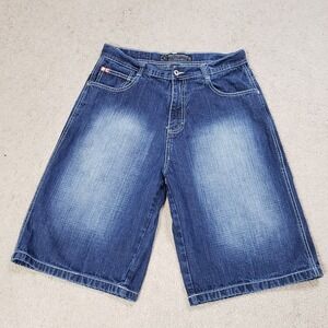 Vtg Southpole Jean Shorts 36 Blue Faded Denim Red Tab Baggy Hip Hop Jorts Y2K